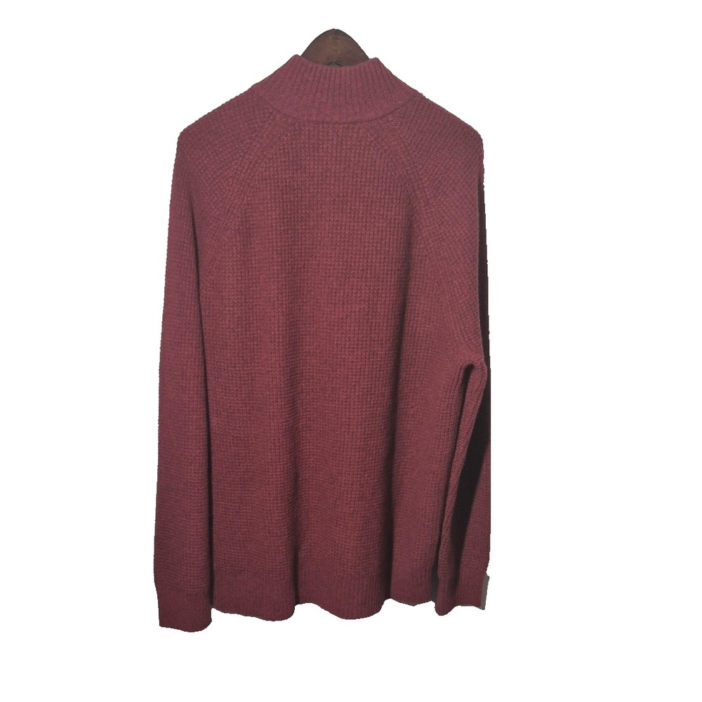 Banana Republic Sweater Mens XL Red Wool Blend Button Pullover Italian Yarn Knit - Picture 3 of 8